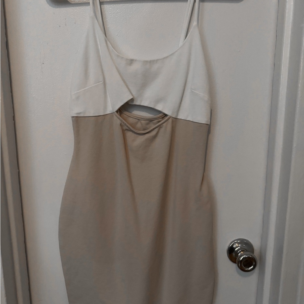 Elegant Two-Tone Mini Dress